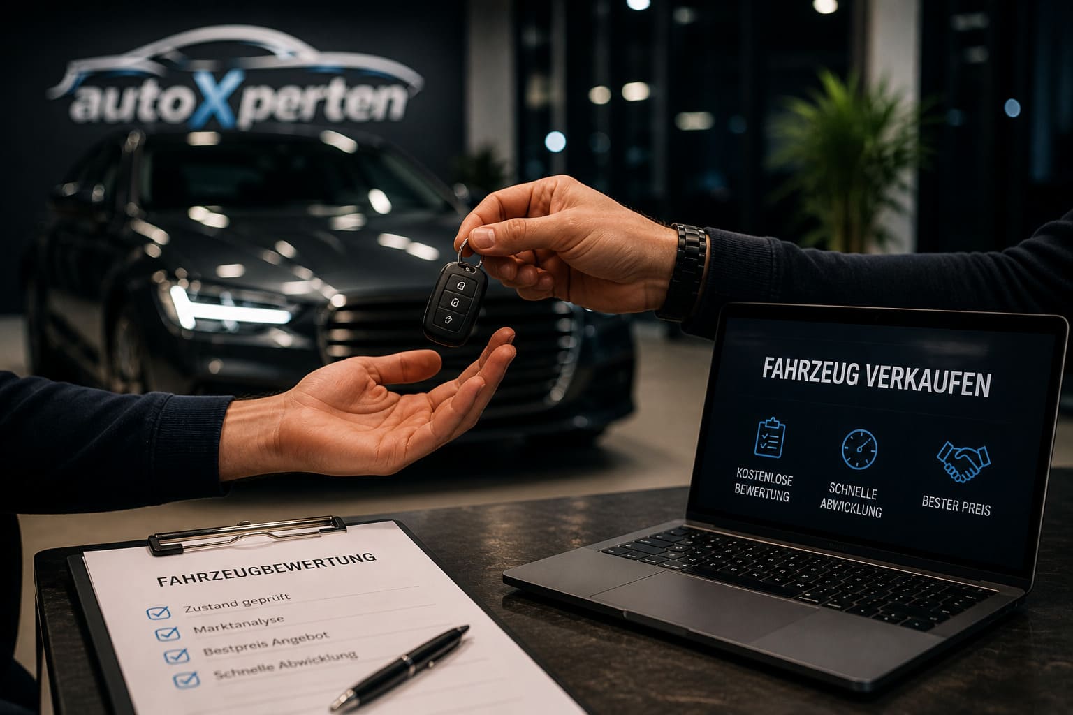 Auto-Verkauf im Showroom